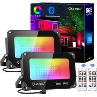 Onforu 60w RGB LED flood lights 2 pack